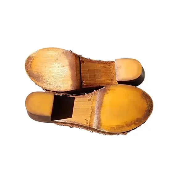 Etre Studded Suede Clog Platform Mules 39 - Picture 5 of 8